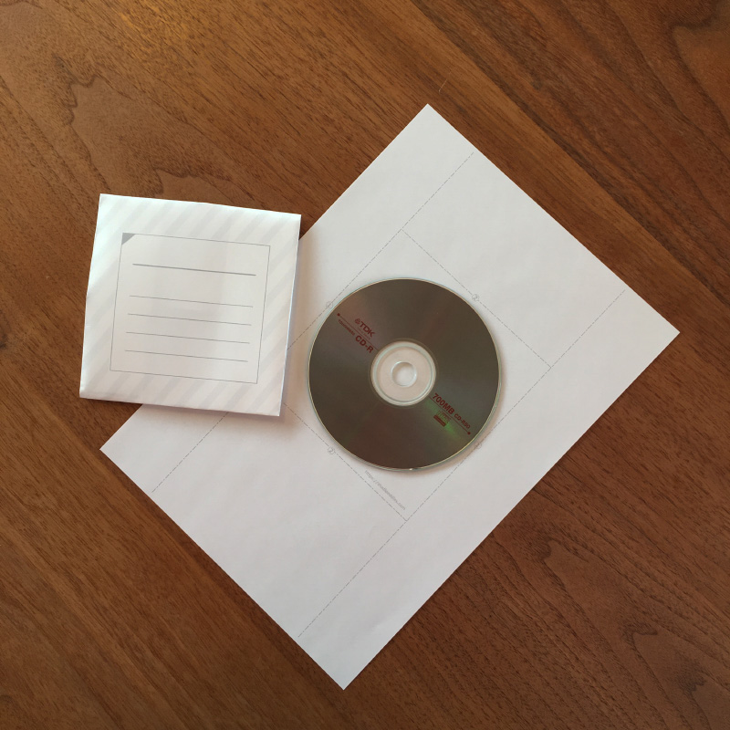【無料】CD包み紙／A4両面印刷